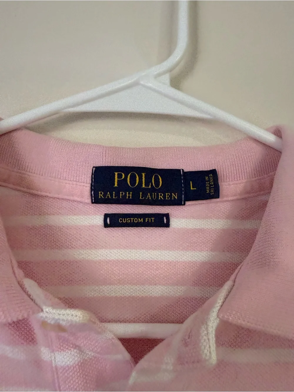 Ralph Lauren Pink and White Striped Polo Shirt